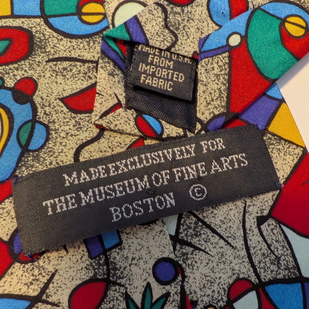 MFA Boston Silk Tie Vintage Joan Miro Style Surrealist Art Print MCM Host Pick - Picture 2 of 3